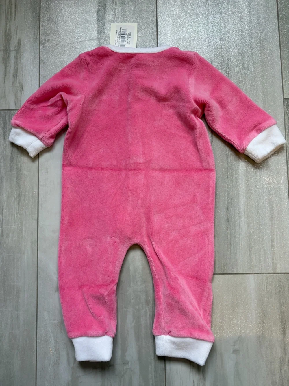 NWT TBBC Pink Cozy Velour Full Length Paxton Playsuit Jumpsuit Romper Girls 3-6M